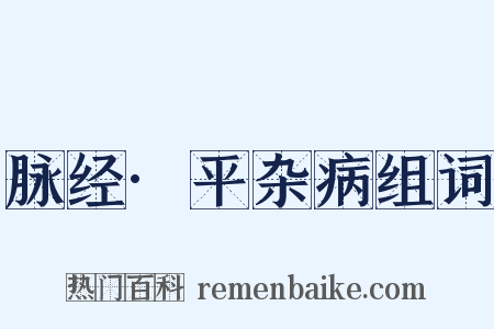 脉经·平杂病组词是什么意思的图片